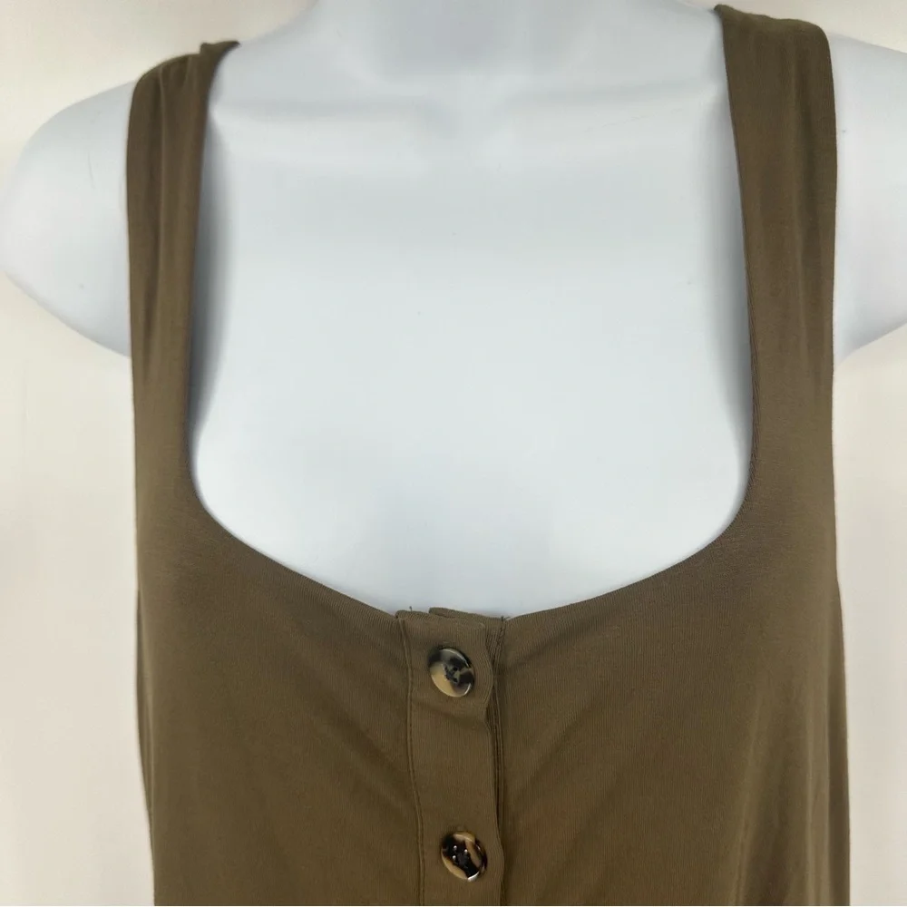 Good American Good Touch Button Front Midi Tank Dress Size 5 = US 2XL - Picture 8 of 15